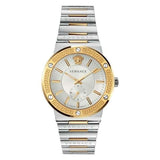 Versace Men’s Quartz Swiss Made Two-tone Stainless Steel Silver Dial 41mm Watch VEVI00320