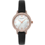 Emporio Armani Cleo Three-Hand Mother of Pearl Dial Black Leather Strap Watch For Women - AR11485