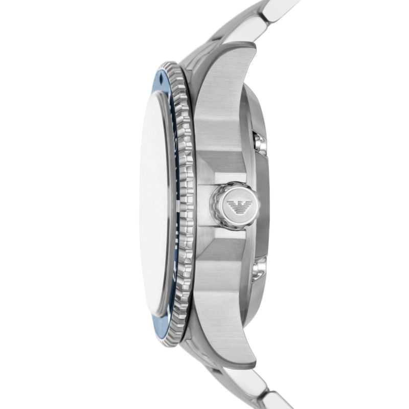 Emporio Armani Men’s Automatic Silver Stainless Steel Blue Dial 42mm Watch AR60059