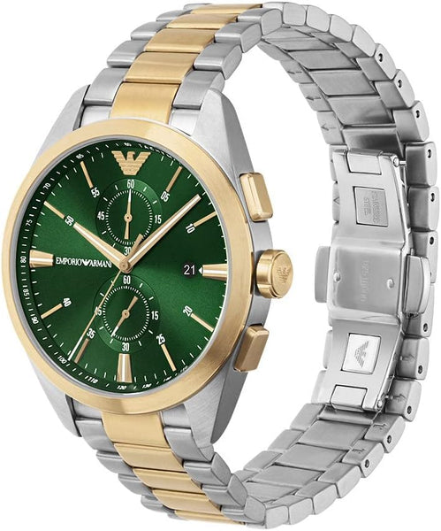 Emporio Armani Claudio Two-tone Stainless Steel Green Dial