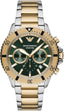 Emporio Armani Men’s Quartz Two-tone Stainless Steel Green Dial 43mm Watch AR11586