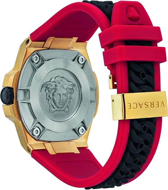 Versace Watches Mens Ion Plated Yellow Gold Black VEDY00319