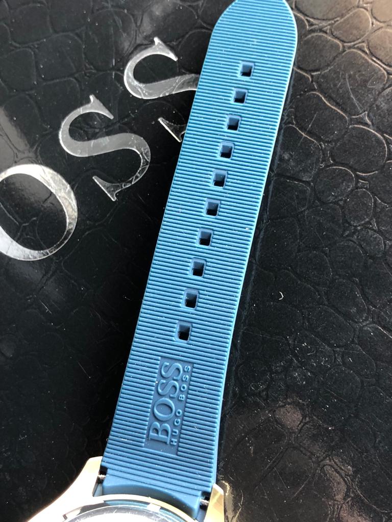 Hugo Boss Men’s Quartz Blue Silicone Strap Blue Dial 46mm Watch 1513822