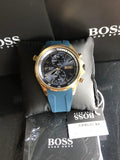 Hugo Boss Men’s Quartz Blue Silicone Strap Blue Dial 46mm Watch 1513822