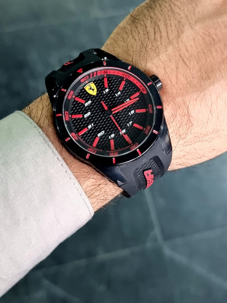 Ferrari Men s 0830245 REDREV Analog Display Quartz Black Watch Pre OwnedWatches