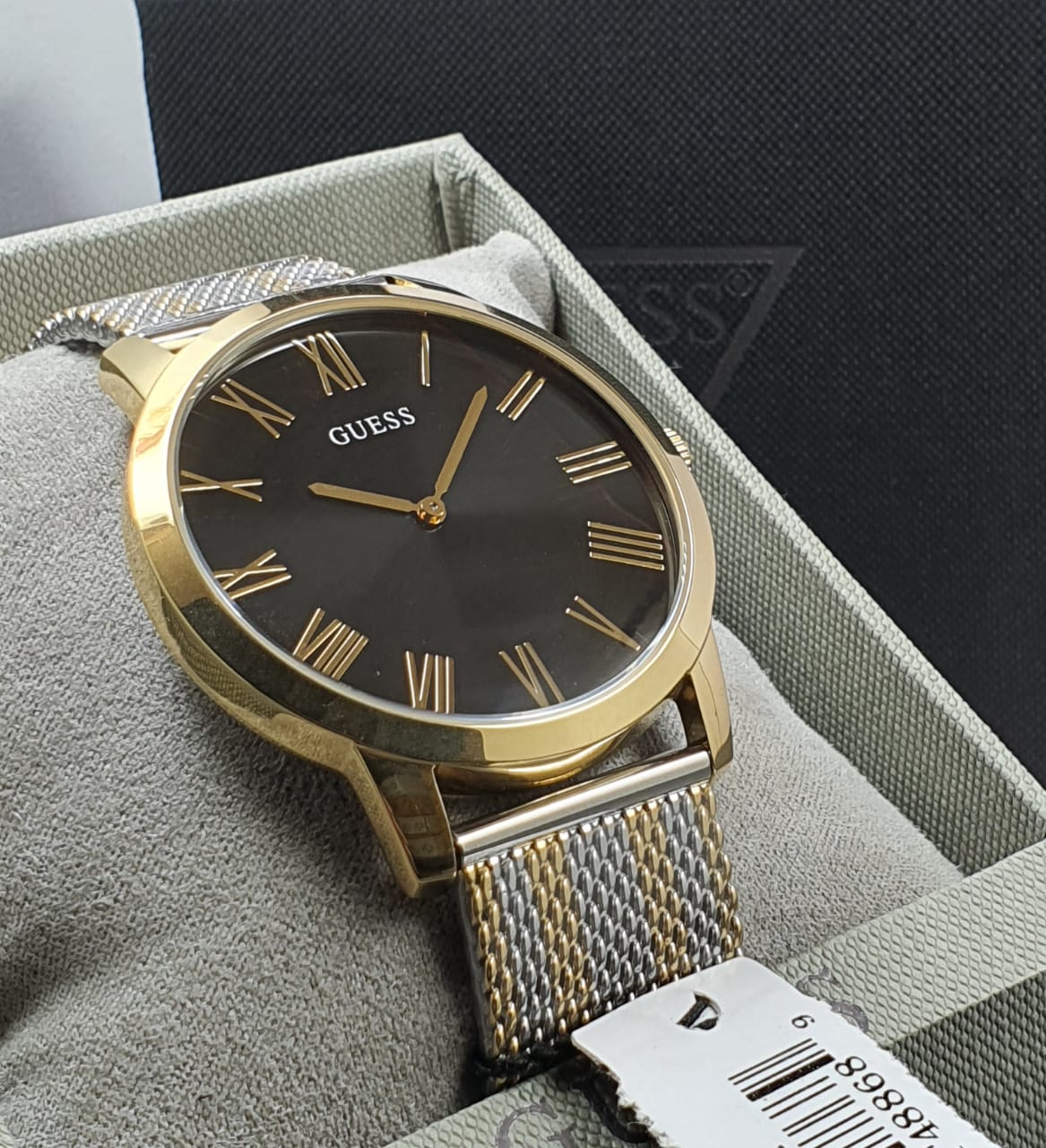 Guess Men’s Analog Stainless Steel Black Dial 44mm Watch W1179G2