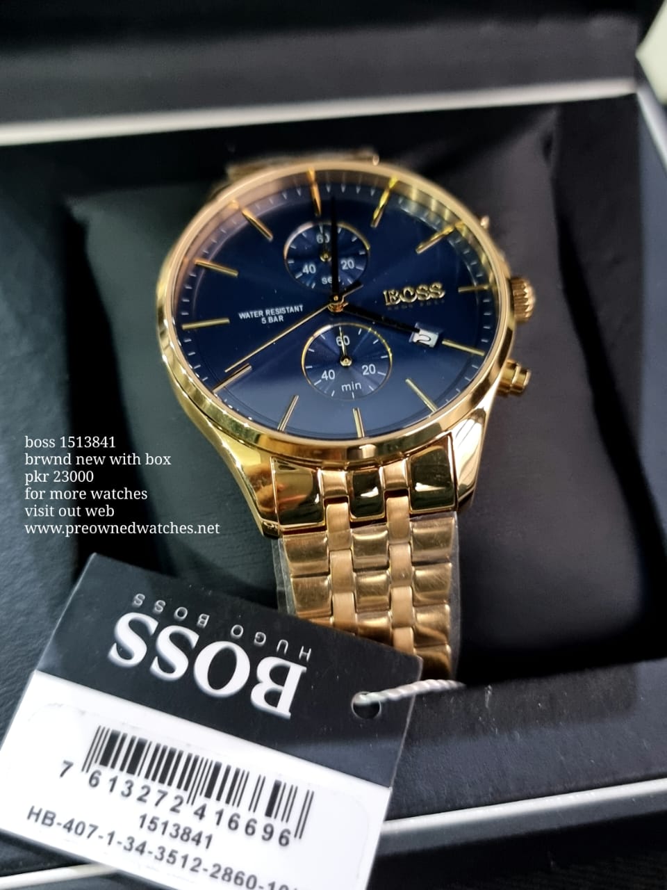 Hugo Boss Men’s Chronograph Stainless Steel Blue Dial 42mm Watch 1513841