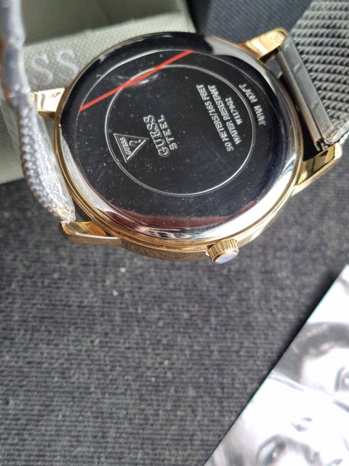 Guess Men’s Analog Stainless Steel Black Dial 44mm Watch W1179G2