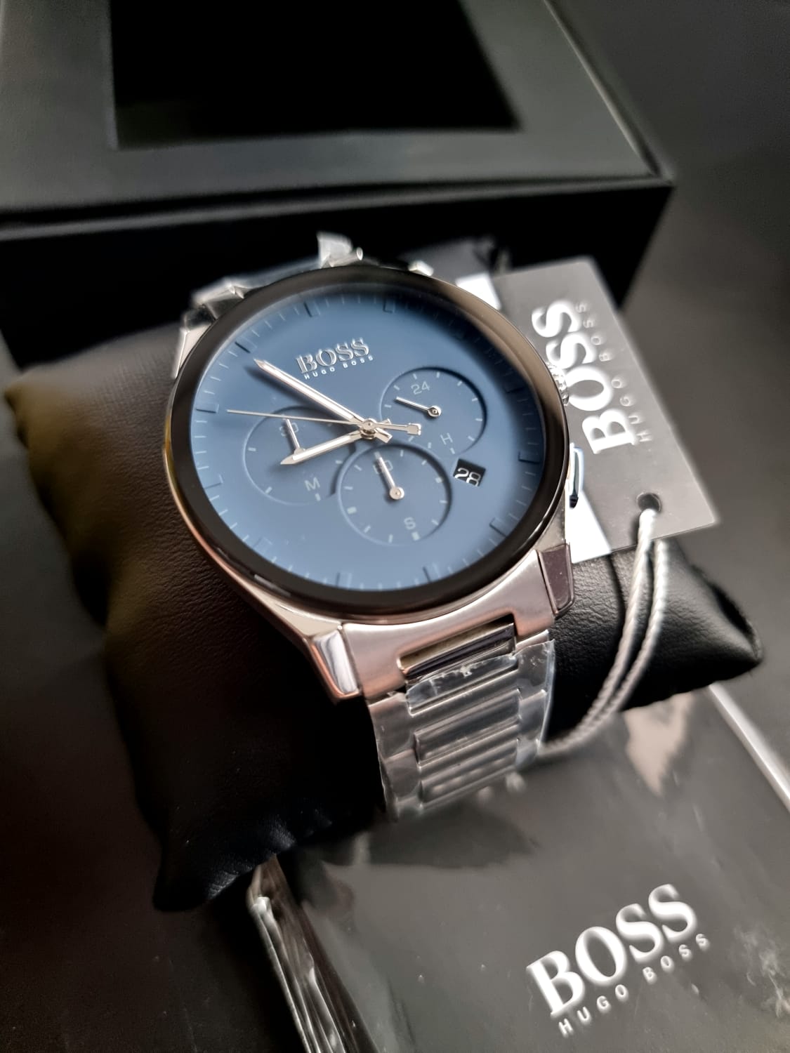 Hugo Boss Men’s Chronograph Quartz Stainless Steel Blue Dial 44mm Watch 1513763