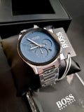 Hugo Boss Men’s Chronograph Quartz Stainless Steel Blue Dial 44mm Watch 1513763