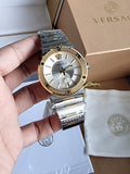 Versace Men’s Quartz Swiss Made Two-tone Stainless Steel Silver Dial 41mm Watch VEVI00320