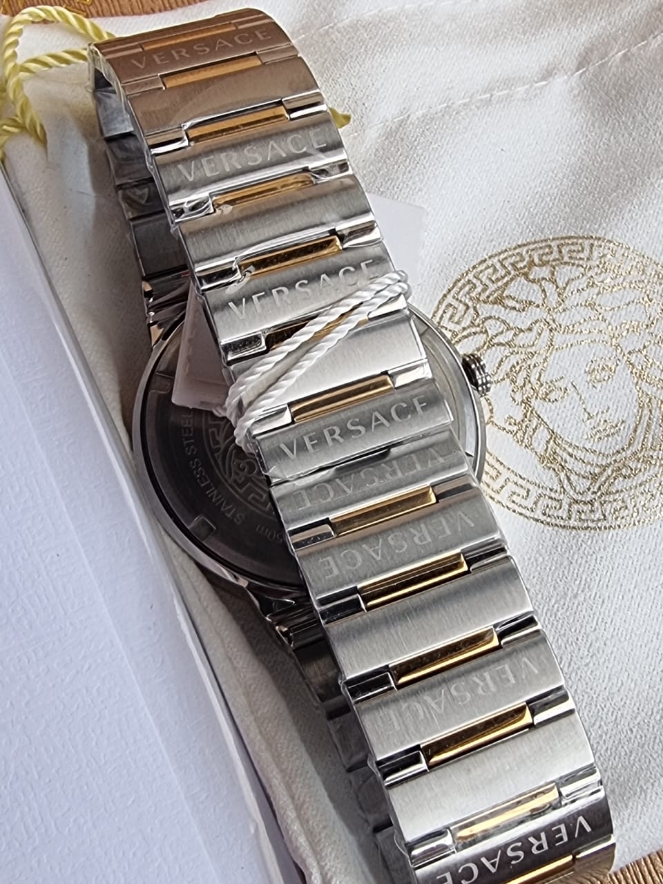 Versace Men’s Quartz Swiss Made Two-tone Stainless Steel Silver Dial 41mm Watch VEVI00320