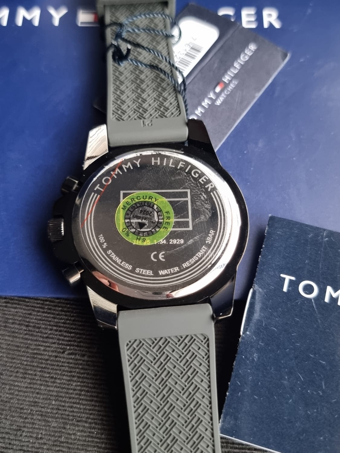 Tommy Hilfiger Men’s Quartz Silicone Strap Grey Dial 45mm Watch 1791792