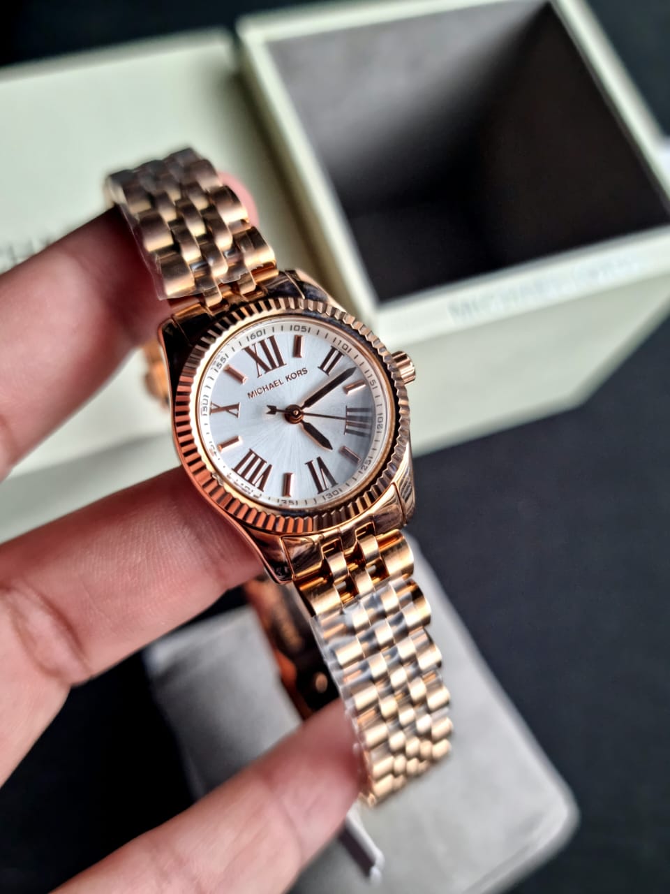 Michael Kors Women’s Quartz Stainless Steel White Dial 26mm Watch MK3230