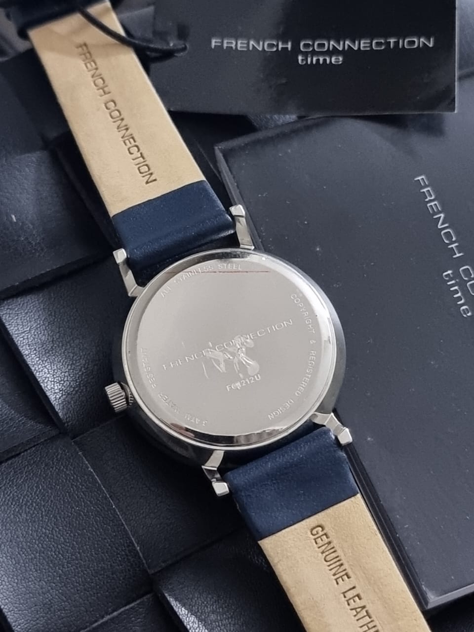 FRENCH CONNECTION WHITE DIAL LEATHER STRAP FC1212U
