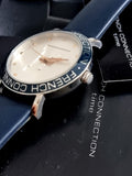 FRENCH CONNECTION WHITE DIAL LEATHER STRAP FC1212U