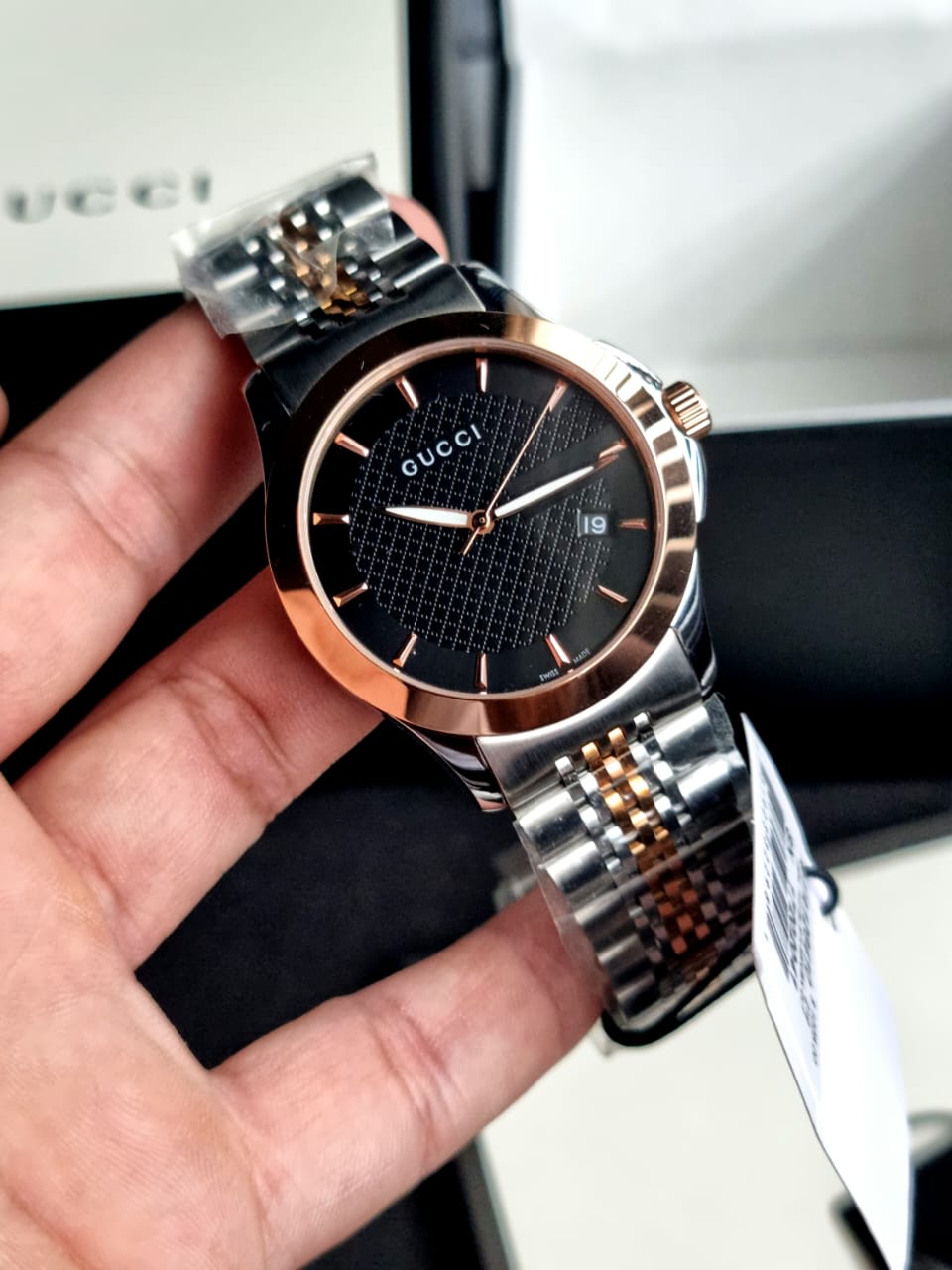 GUCCI Timeless Rose Gold PVD Men's Watch YA126410