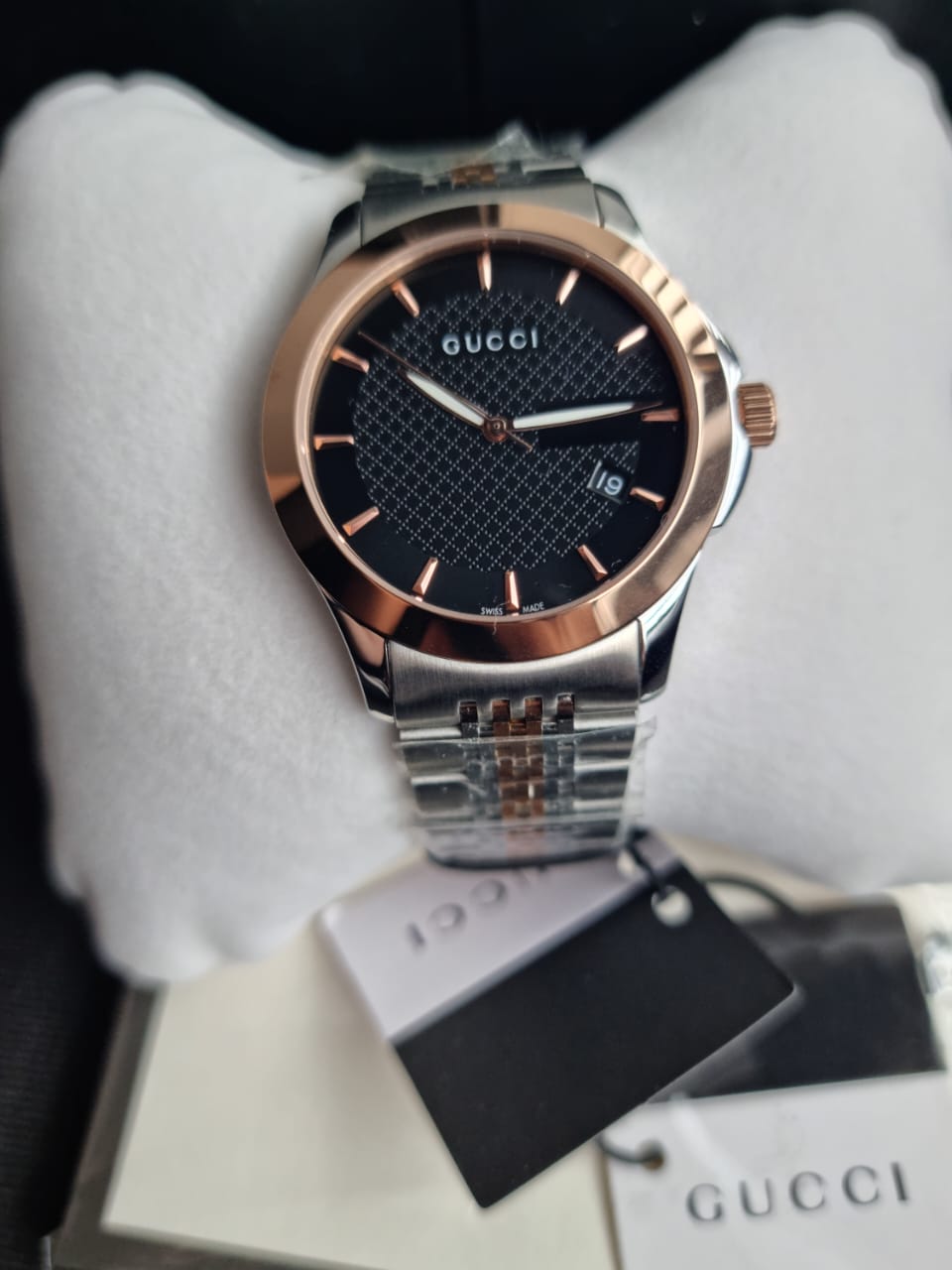 GUCCI Timeless Rose Gold PVD Men's Watch YA126410