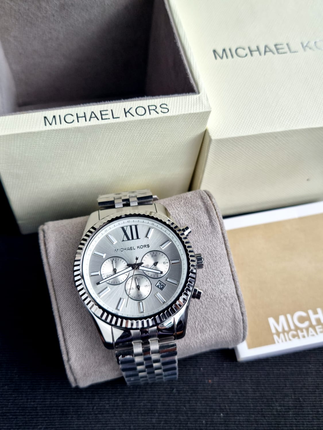 MICHAEL KORS Lexington Chronograph Silver Dial MEN's Watch MK8405