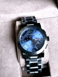 BURBERRY Men’s Swiss made Stainless Steel Blue Dial 42mm Watch BU9365
