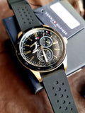Tommy Hilfiger Men’s Quartz Black Silicone Strap Black Dial 44mm Watch 1791636