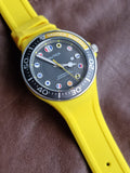 Nautica Yellow Rubber Strap Black Dial Gents Watch