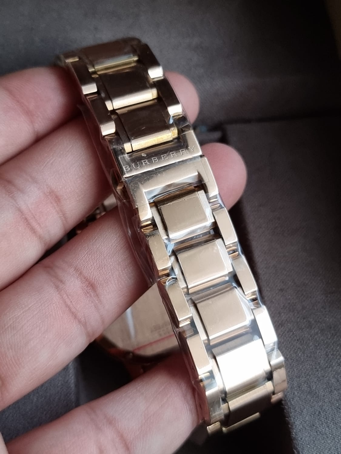 BURBERRY Brown Check Pattern Dial Rose Gold-plated Ladies Watch BU9005