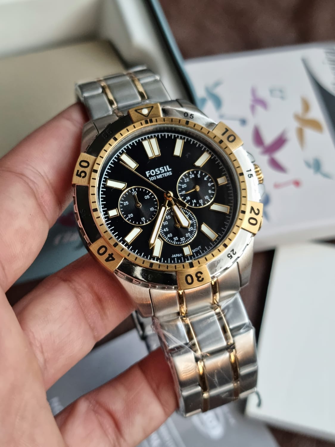 Fossil Garrett Chronograph Stainless Steel Watch FS5771, SILVER