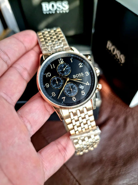 Gold Boss Navigator Chronograph Analog Watch Boss Navigator