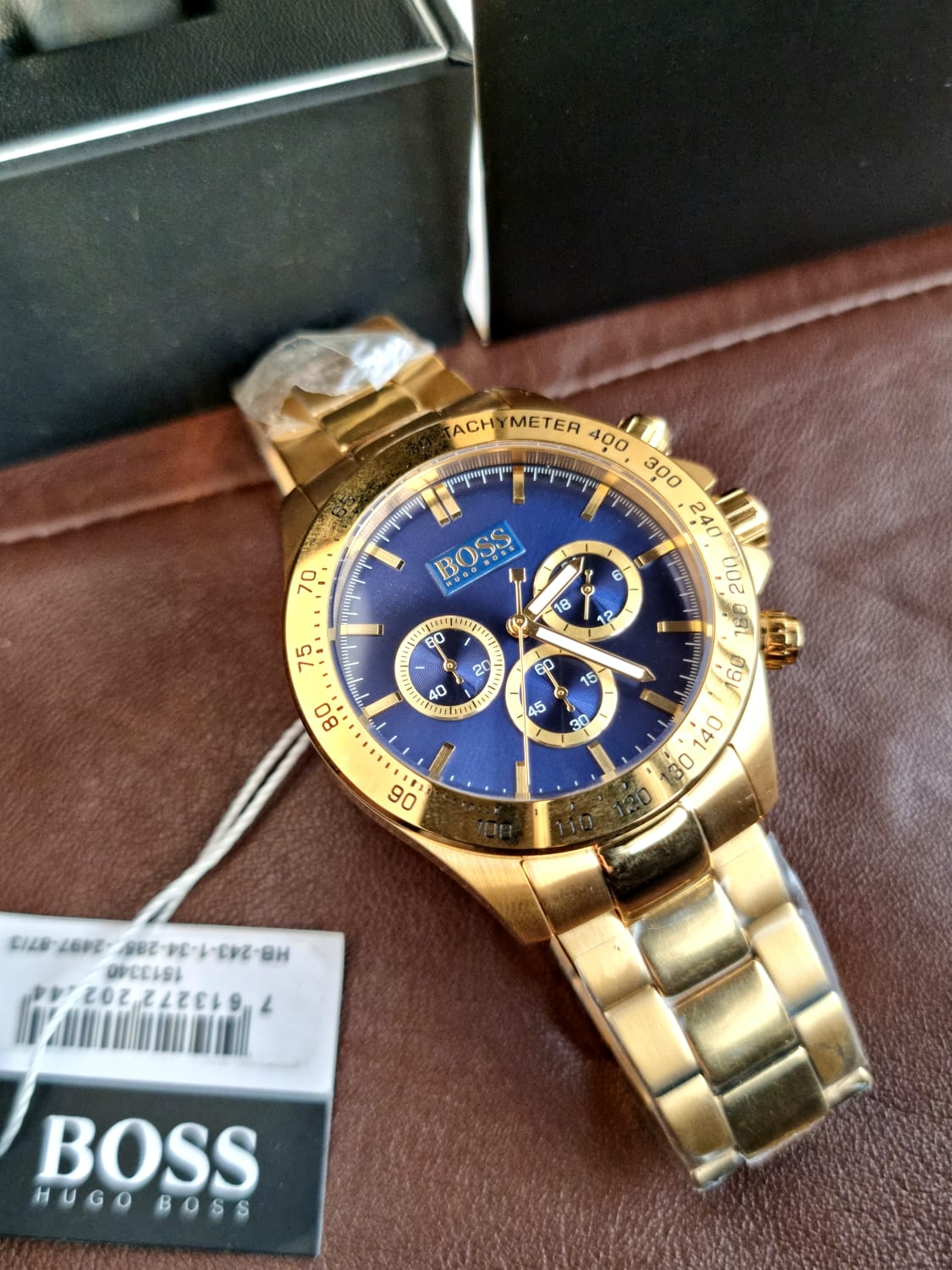 Hugo Boss Men’s Chronograph Quartz Stainless Steel Blue Dial 44mm Watch 1513340