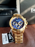 Hugo Boss Men’s Chronograph Quartz Stainless Steel Blue Dial 44mm Watch 1513340