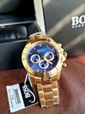 Hugo Boss Men’s Chronograph Quartz Stainless Steel Blue Dial 44mm Watch 1513340