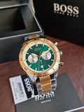 Hugo Boss Men’s Chronograph Quartz Stainless Steel Green Dial 44mm Watch 1513872