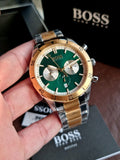 Hugo Boss Men’s Chronograph Quartz Stainless Steel Green Dial 44mm Watch 1513872