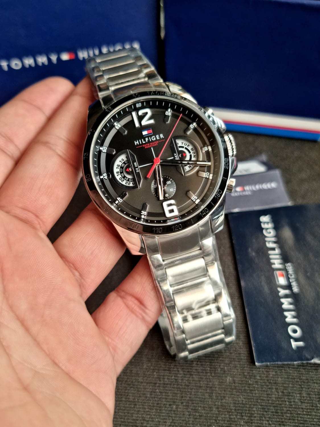 Tommy Hilfiger Men’s Quartz Stainless Steel Black Dial 46mm Watch 1791472