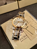BURBERRY Silver Dial Two-tone Silver and Gold-tone Bracelet Ladies Watch BU9115