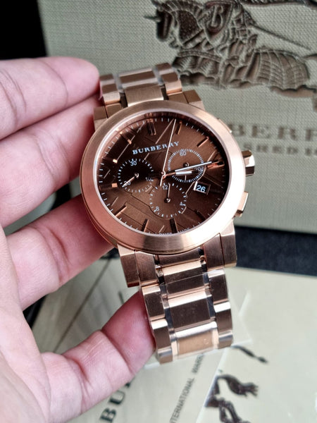 Burberry watch men rose gold online