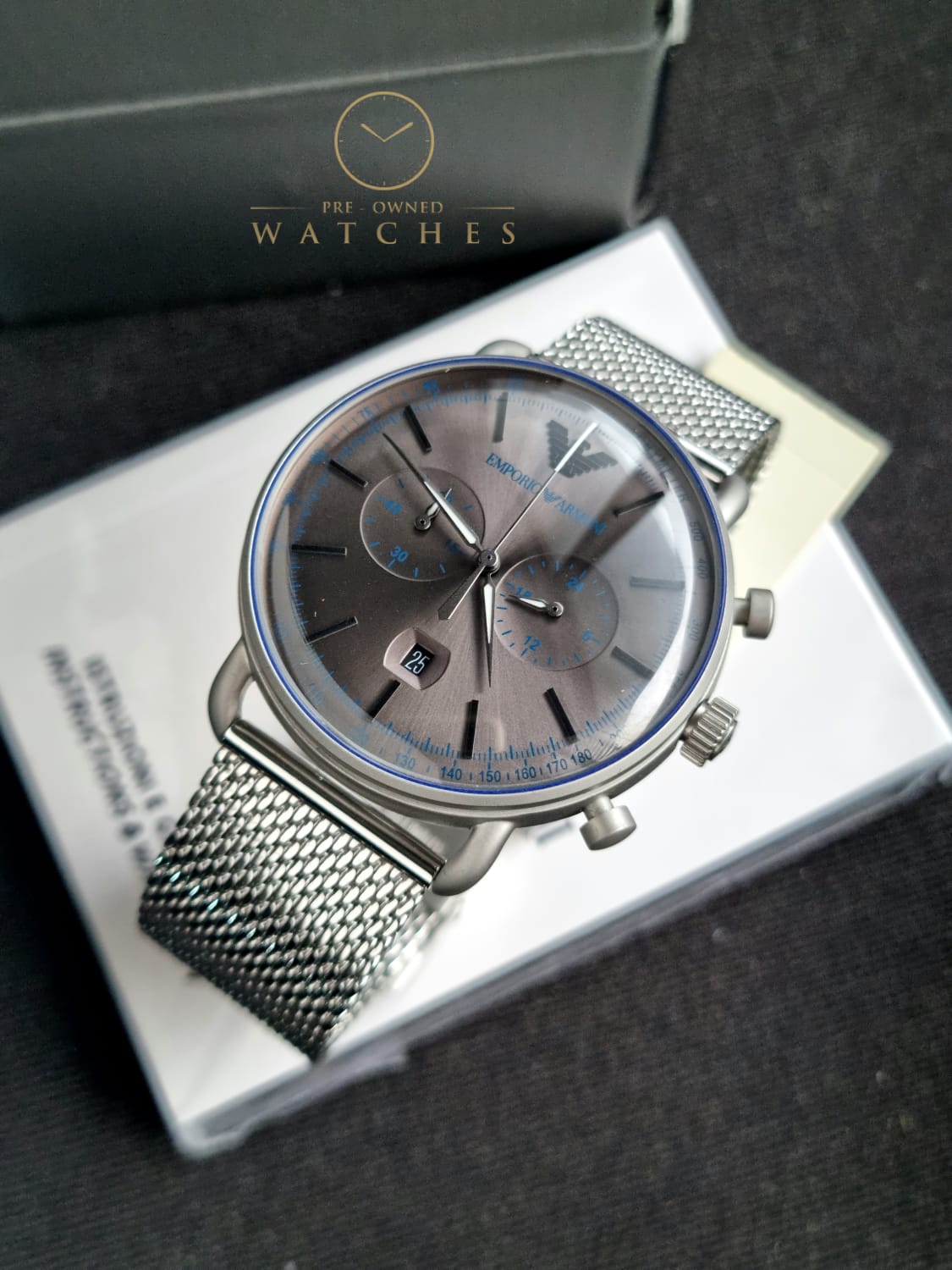 EMPORIO ARMANI Aviator Chronograph Quartz Grey Dial Men's Watch AR11383