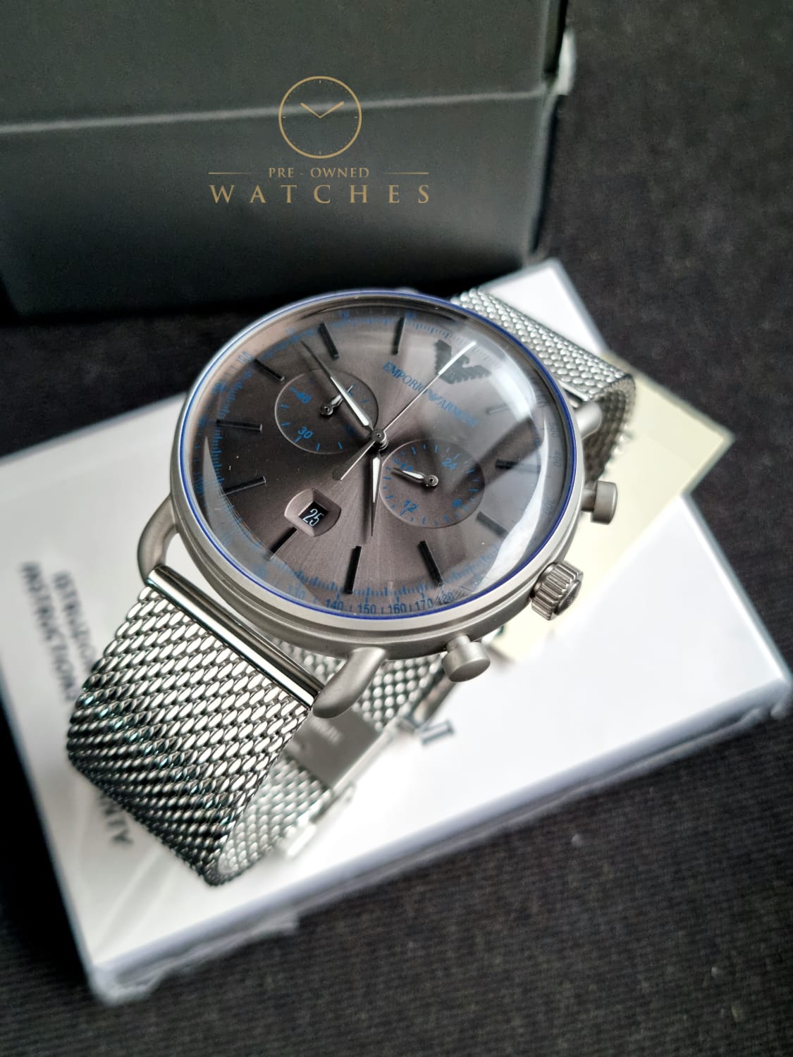 EMPORIO ARMANI Aviator Chronograph Quartz Grey Dial Men's Watch AR11383