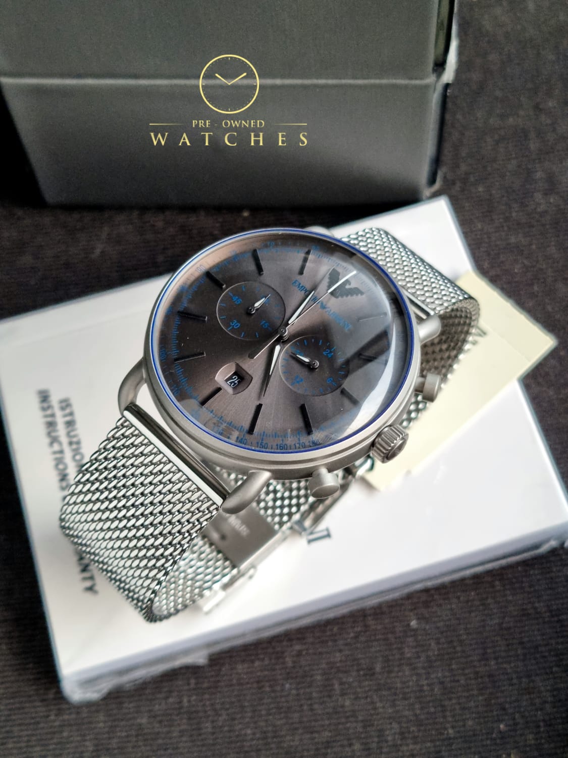 EMPORIO ARMANI Aviator Chronograph Quartz Grey Dial Men's Watch AR11383