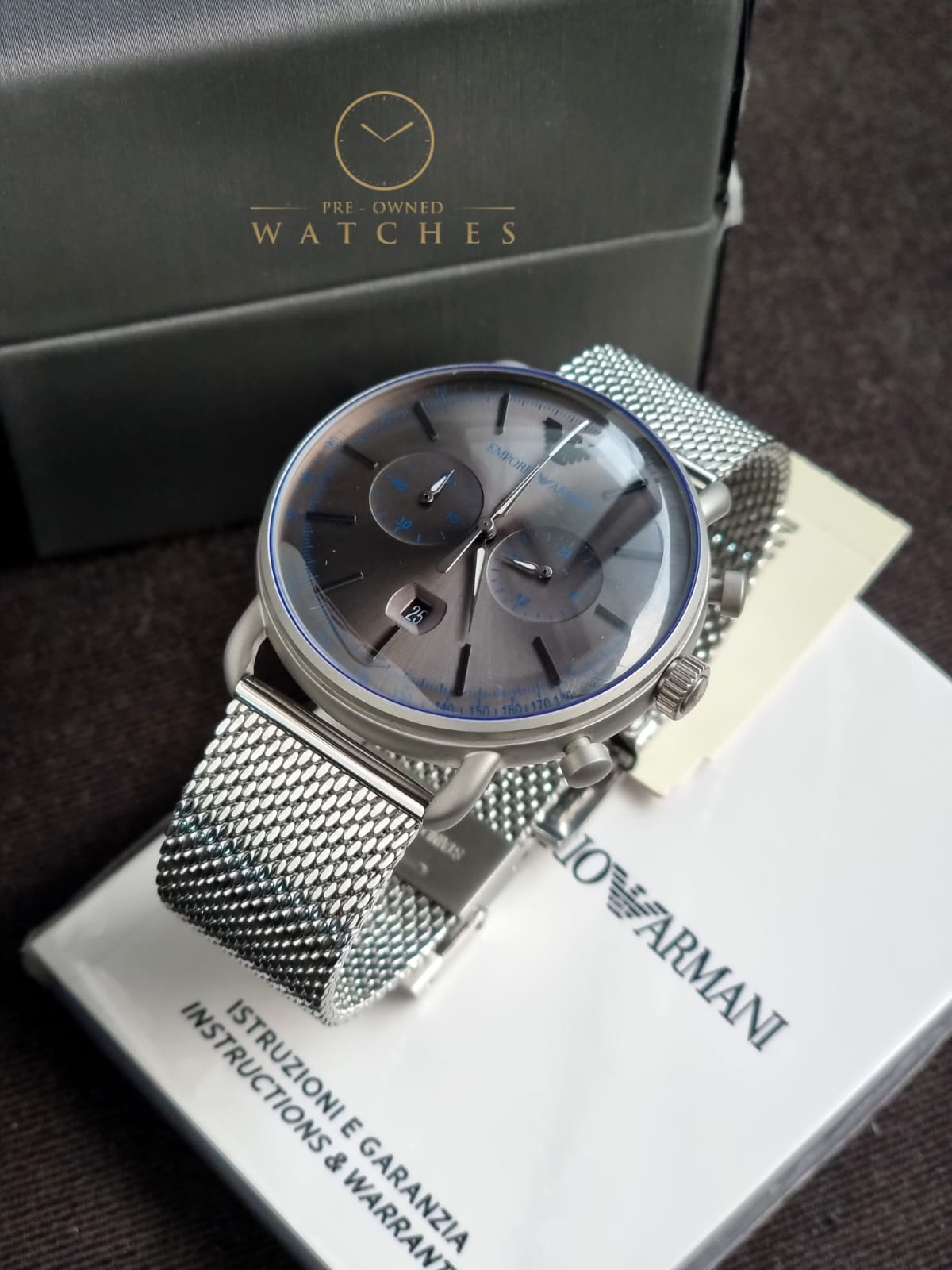 EMPORIO ARMANI Aviator Chronograph Quartz Grey Dial Men's Watch AR11383