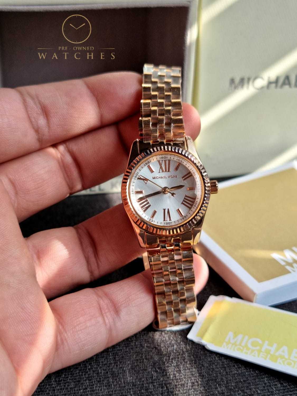 Michael Kors Women’s Quartz Stainless Steel White Dial 26mm Watch MK3230