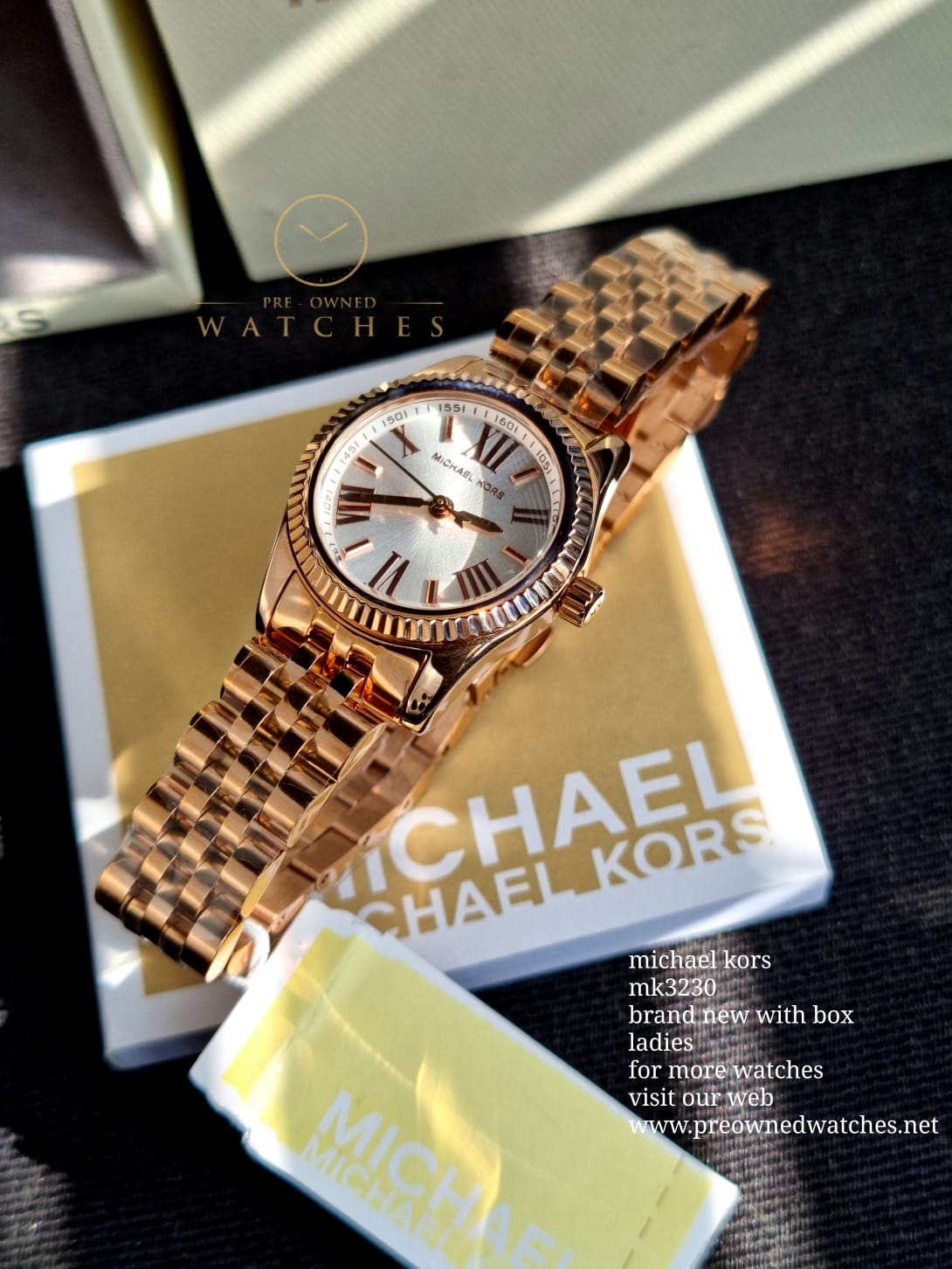Michael Kors Women’s Quartz Stainless Steel White Dial 26mm Watch MK3230