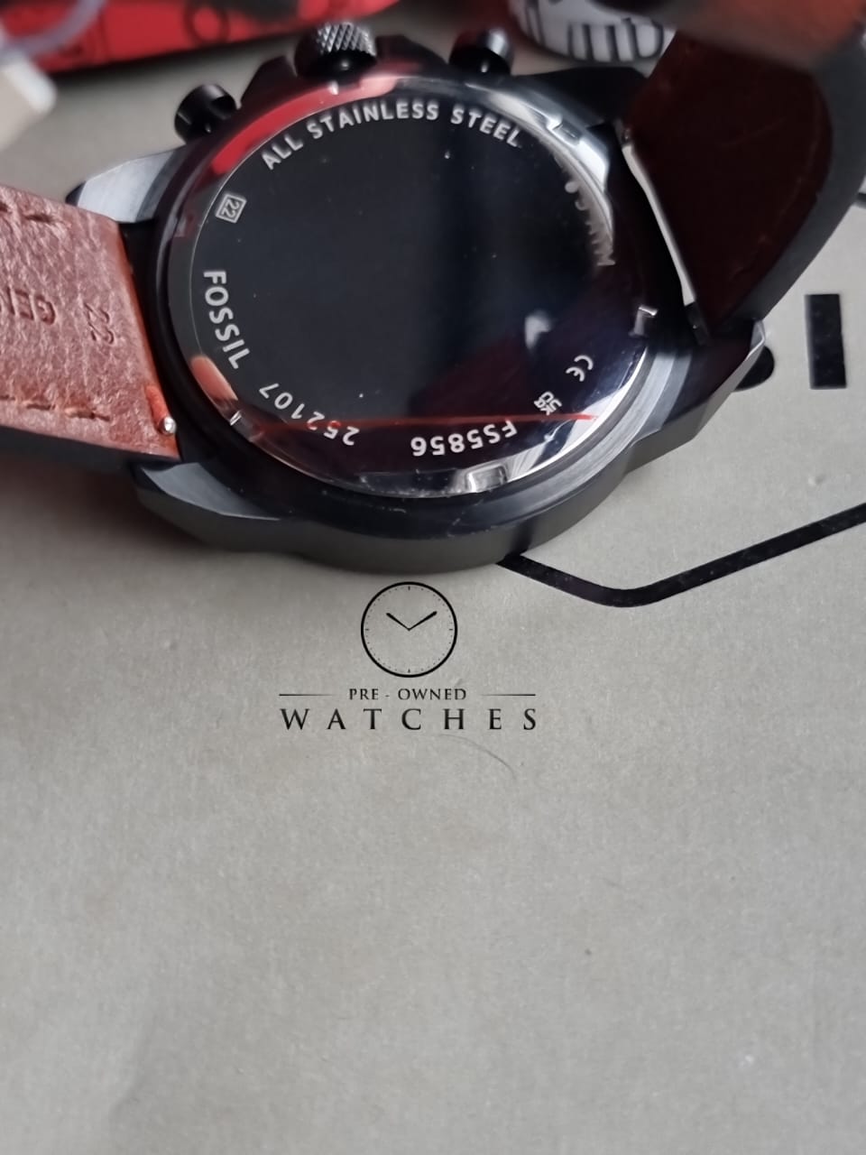 Fossil 44 mm Bronson Chronograph Leather Watch - FS5856