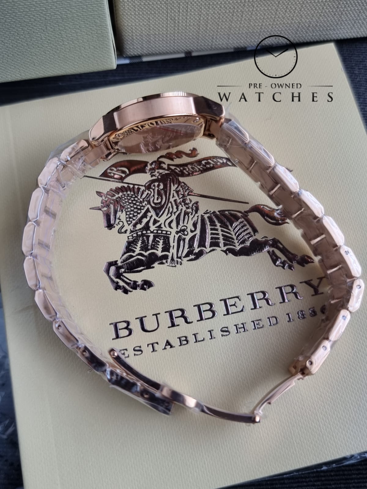 BURBERRY Rose Dial Diamond-set Bezel Rose Gold-tone Ladies Watch BU9225