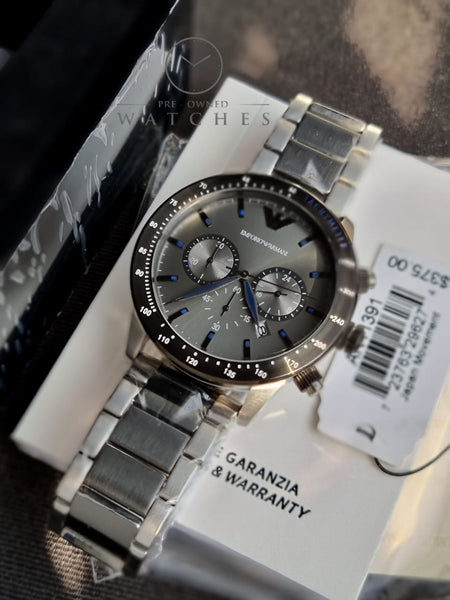 Emporio Armani Men s Quartz Stainless Steel Grey Dial 43mm Watch AR113