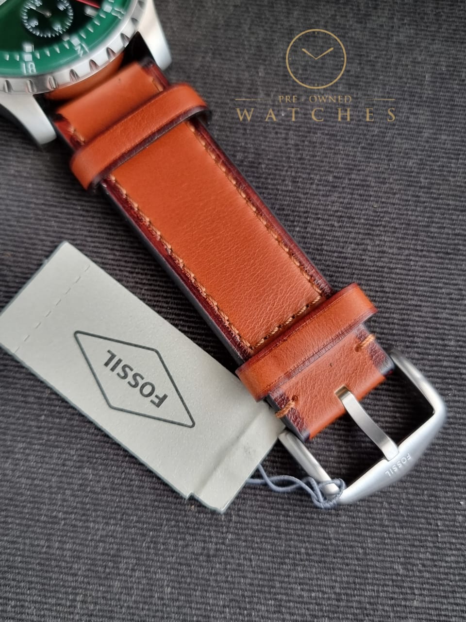 Fossil Dillinger Chronograph Luggage Leather Watch FS5734