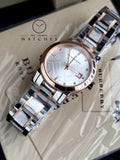 BURBERRY Silver Dial Two-tone Ladies Watch BU9127