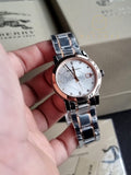 BURBERRY Silver Dial Two-tone Ladies Watch BU9127