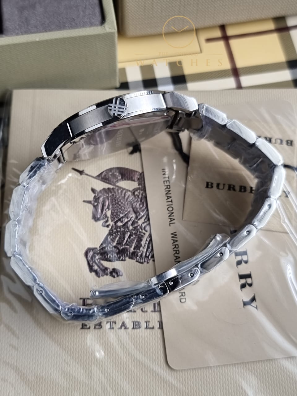 Burberry Men's BU9000 Large Check Stainless Steel Bracelet Watch